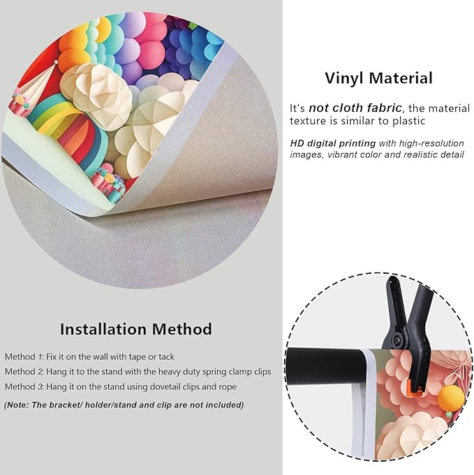 YongFoto Paper Flowers Backdrop 8x6ft Colorful Cut Paper Floral Blossom Rainbow Arch Hot Air Balloon Honeycomb Ball Photography Background Lovely Party Banner Home Decor Photo Studio Booth Props