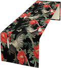 Rooster Floral Table Runner Vintage Farm Chicken Peonies Flower Dinner Runner for Country Farmhouse Home Kitchen Dinner Table Holiday Party Decoration 13x120in