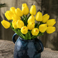20pcs Yellow Artificial Tulip Flowers, Silk Fake Flowers 13" for Mother's Day, Easter, Valentine’s Day Gifts in Bulk, Home, Kitchen, Wedding Decorations