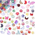 150-200Pcs Assorted Glass Beads for Jewelry Making Colorful Beads of Various Flower Butterfly Geometric Animal Bow Charms Crystal Loose Bead for Bracelet Necklace Earrings Pendant Crafts DIY