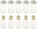 Nuptio Gold Vases - 10 Pcs, 23.6 Inch Tall, Geometric, Wedding Centerpieces for Tables