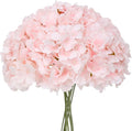 Fake Pink Hydrangea Artificial Flowers - Faux Silk Hydrangeas Flowers Heads with Stems Real Touch for Home Wedding Party Table Decor(Pink,Pack of 10)
