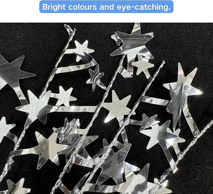 ALISSAR 2-Pack Glitter Silver Star Centerpieces-Table Decorations for Home Decor Birthday Wedding Anniversary Decor (Silver)