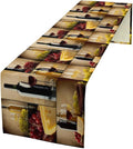 Red Wine Vintage Table Runner, Kitchen Dining Table Farmhouse Decoration for Home Party Decor 13x36 Inch