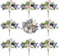 8 Bundles Peonies Artificial Flowers Silk Peonies Faux Flowers Fake Peonies Artificial Flowers Peonies Bouquet for Table Centerpieces Decoration Wedding Decor Home Party Decor (Pink and Purple)