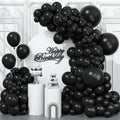 Togvu Black Balloons Different Sizes, 123 Packs Matte Black Balloons, Pack of 18 12 10 5 Inch Black Balloons Garland Arch Kit for Birthday Graduation Halloween Anniversary Party Decorations