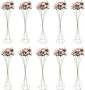 10 Pcs Gold Centerpieces for Table Wedding, 31.5 Inch Metal Wedding Flower Vase Large Gold Flower Stand for Party Decorations and Event Decorations 8.7 x 8.7 x 31.5 Inch