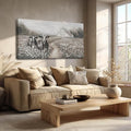 LEVERUP Canvas Wall Art Landscape Animal Pictures Artwork Black and White Modern Home Decor for Dining Room Bedroom Hotel 24×48 Inch Hallway Decorations