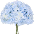 Fake Blue Hydrangea Artificial Flowers - Faux Silk Hydrangeas Flowers Heads with Stems Real Touch for Home Wedding Party Table Decor(Blue,Pack of 10)