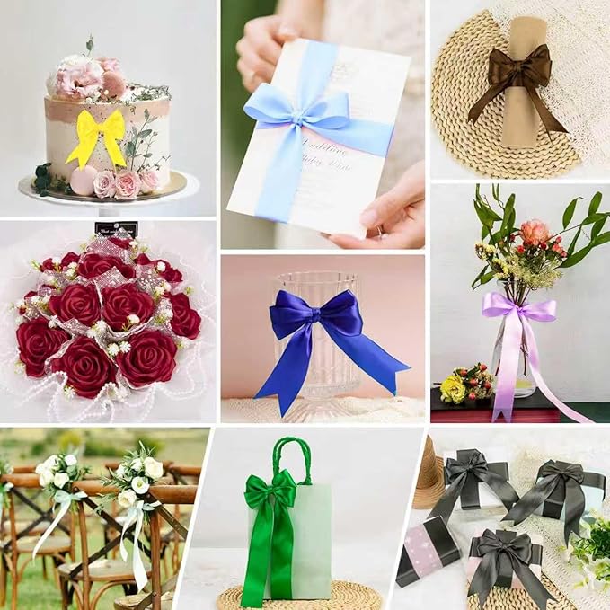 XSEINO 110 Yards Ribbon,1 1/2 Inch Dark Green Satin Ribbon for Flower Bouquet, Gift Wrapping, Ribbons for Crafts, Hair Bows Making, Wedding Party Decoration, Sewing, Invitation Cards, Christmas