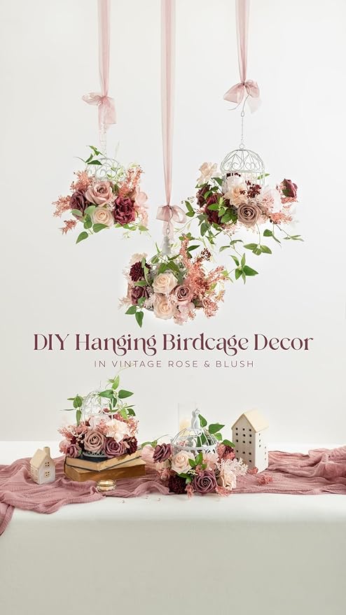 Ling's moment Artificial Flowers 50Pcs Pink Roses Decor w/Stems,3" Real Touch DIY Foam Floral for Wedding Bouquet/Centerpieces, Outdoors Party Backdrop, Room/Table, and Garden/Pot Decorations