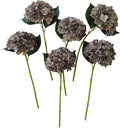 Coffee Hydrangea Artificial Flowers,10 Pcs Faux Coffee Hydrangea Flowers,Artificial Hydrangeas Flowers with Stems,Fake Hydrangeas,Silk Hydrangeas Flowers with Stems for Home Decor