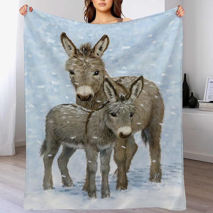 Donkey Gifts for Girls & Women - Soft, Warm & Cozy Fleece Throw Blanket for Kids & Adults - 40"x50"