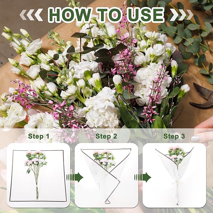 PATIKIL Flower Gift Wrapping Paper, 20 Sheets Waterproof Bouquet Paper Wrap Florist Supplies Packaging Floral Papers for Wedding DIY Craft Valentine Mother's Day, Purple