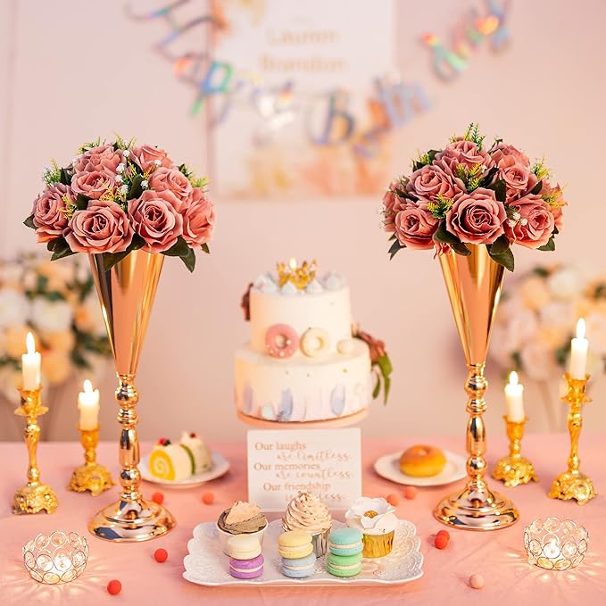 Flower Centerpieces for Wedding Tables: Wedding Table Decorations Dusty Rose Flower Balls Centerpieces for Engagement Cerebration Party Center Pieces 10 Packs