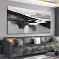 Abstract Wall Art Decor Grey White Wall Art Painting Canvas Art Wall Decor Prints Minimalist Abstract Black Wall Decor For Living Room Wall Bedroom Kitchen Office Artwork 24"×48"