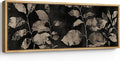 SIGNFORD Large Framed Canvas Print Wall Art Modern Noir Leaves Monochrome Botanical Shadows Illustrations Modern Art Calm Warm for Living Room, Bedroom, Office - 60"x20"