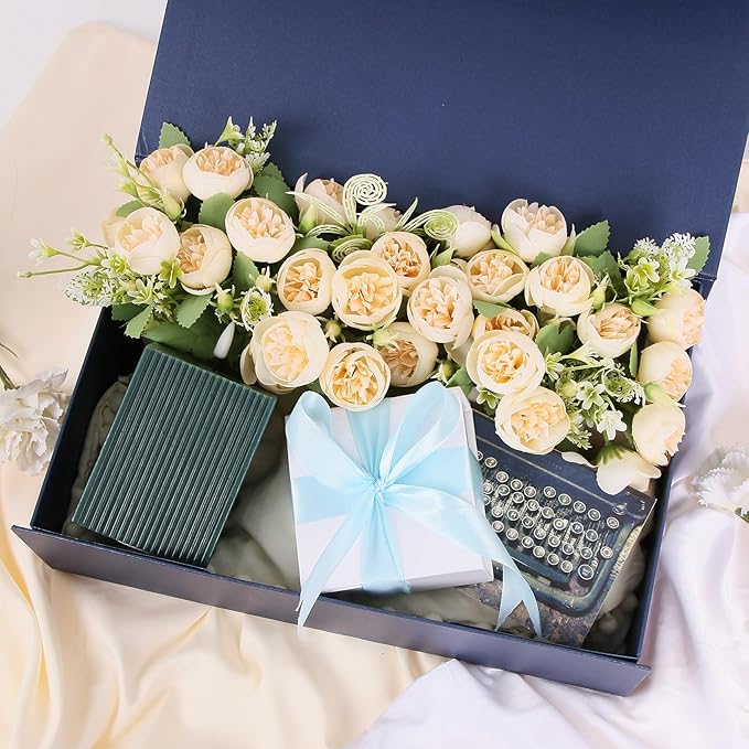 Aimyoo Navy Blue Collapsible Gift Box with Magnetic Closure Lids 10.5x7x3 in, Medium Bridesmaid Groomsman Proposal Boxes, Rectangle Present Box for Graduation Birthday Storage (1 Pack)