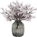 JAKY-Global 10pcs Babys Breath Artificial Flowers with Vase Gypsophila Bouquet Bulk Fake Spring Silk Flowers Real Touch Faux Floral for Home Garden Wedding Christmas Party DIY Decor (White)