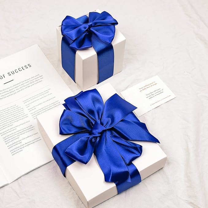 Royal Blue Satin Ribbon, Double Faced 2 Inch X 50 Yards Royal Blue Ribbon, Premium Satin Ribbon for Gift Wrapping, Crafts, Hair Bow Making, Sewing, Flower Bouquet, Wedding Party Decor