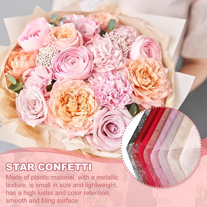 YELARXI Flower Wrapping Paper, Cotton Wrapping Flower Paper, Non-Woven Waterproof Floral Bouquet Wraps - Fitting for (Florist Supplies/Gift) 22 x 22 Inch & 40 Pack & Light Pink