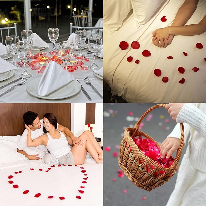 1500 PCS Separated Artificial Ivory Rose Petals,Ivory Silk Petals for Romantic Night for him for her Set, Faux Flower Girl Petals for Weddings Valentine Day Party Romantic Decoration