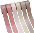 Double-Face Pink Satin Ribbon for Gift Wrapping, Wedding, Baby Shower, Mother's Day & More - 1" X 5 Yard Each, Total 30 Yds Per Package