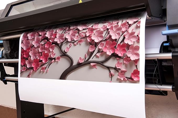 Tree Poster for Bedroom Pink Room Decor for Girl Flower Prints Wall Art for Dining Room Size 24 x 48 Inch