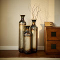 Floor Vases, Tall Home Decor Metal Vase Set of 3 Large Glazed Decorative Vases for Wedding Decor, Elegant Modern Flower Holder for Living Room, Entryway, Hallway, Dining Room