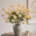 Fake Flowers 20.5In Artificial Chrysanthemum Faux Mums Faux Flowers for Vase Fall Long Stems Flower Silk Flower for Indoor Home Decoration Kitchen Office Wedding Decor 10PCS,Orange（No Vase）
