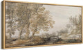 SIGNFORD Extra Large Framed Canvas Print Wall Art Classical Forest Sketch Vintage Style Tree Illustrations Modern Art Relax/Calm Warm for Living Room, Bedroom, Office - 60"x30"