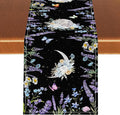 Boho Floral Table Runner, Spring Gothic Moon Phase Wildflower Mystical Witchy Farmhouse Coffee Table Center Decor for Home Kitchen Dining Patio Holiday Party Table Decorations 13x72 inches