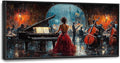 Music Piano Large Wall Art Cello Performance Pictures Wall Decor Musician Canvas Hotel Print Painting Modern Artwork Home Decoration for Dining Living Room Bathroom Bedroom Office Framed 60"x30"