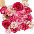 Serwalin Artificial Hot Pink & Magenta Flowers, Fuchsia Silk Fake Flowers, Pastel Pink Faux Flowers for Wedding Bouquet, Table Centerpieces, Home Decor