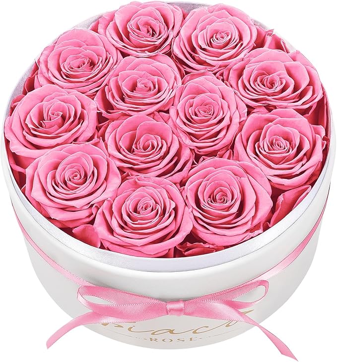 FIACO Gifts for Women Preserved Flowers in a Box-12 Forever Real Rose Flowers for Delivery Prime Birthday Gifts for Mom Grandma Wife Girlfriend Sister Fresh Flowers Eternal Rose