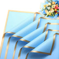 YIDATIKER 20 sheet Flower Wrapping Paper,waterproof floral wrapping paper for bouquets,DIY Florist Supplies Packaging Paper with satin ribbon for Wedding,Birthday,Valentine's Day(Blue