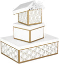 Hallmark Nested Gift Boxes with Lids and Fill (Set of 3, White and Gold, Assorted Sizes) for Weddings, Bridal Showers, Bridesmaids, Christmas, Hanukkah, Birthdays, Valentine's Day