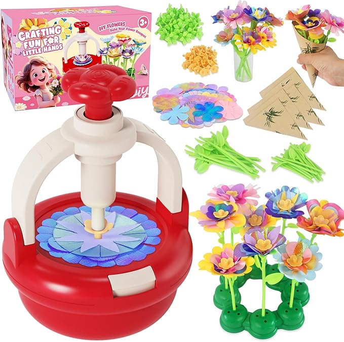 Craft Kits for Girls 4-8 Year Old, Christmas Gift for Grandkids, Arts and Crafts for Kids Ages 8-12 4-8 4-6, DIY Flower Making Kit for Kids, Birthday Gifts for Girls Toys Age 3 4 5 6 7 8 Year Old