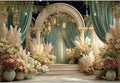 Baocicco Flower Wedding Backdrop 12x10ft Dreamy Fantasy Arch Door Roman Column Background Bride to Be Bridal Shower Decorations Anniversary Ceremony Backdrops for Photography Banner Photo Booth