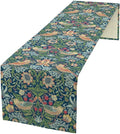 William Morris Floral Table Runner, Vintage Green Flowers Botanical Printed Table Runner for Home Kitchen Dining Table Decoration,13x108 Inch