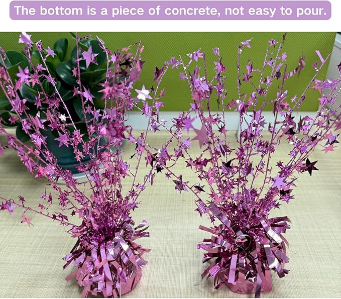 ALISSAR 2-Pack Glitter Pink Star Centerpieces-Table Decorations for Home Decor Birthday Wedding Anniversary Decor (Pink)