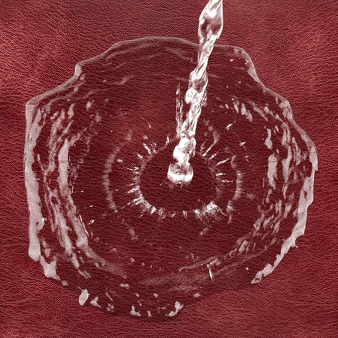 ADRIMER Placemats, Heat Resistant Oval Placemats Set of 12 Washable 12 x 17 Inch, Waterproof Table Mats, Wipeable Pu Place Mats for Kitchen, Dining Room, Wine Red