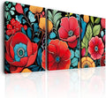 Abstract Colorful Floral Canvas Pictures Boho Wall Art Watercolor Flower Palnt Posters Bathroom Wall Decor Plant Flowers Paintings Framed rtwork for Bedroom Living Room Home Decoration 12x16 3 pcs