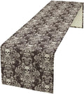 Gothic Table Runner,Damask Skull Victorian Black Floral Boho Table Runner for Home Kitchen Table Dining Garden Farmhouse Wedding Party Decor 13x60 Inch