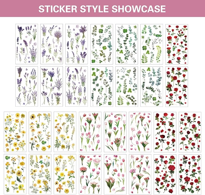 100 Pcs Blank Gift Tags with Floral Stickers and Jute Rope, 2 x 3 in Elegant Watercolor Floral Theme 5 Flower Designs DIY Gift Tags for Wedding Christmas Party Favor Bridal Shower Birthday