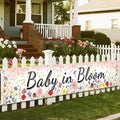 Pink Coral Baby in Bloom Baby Shower Banner, Floral Watercolor Floral Design, Party Decoration, 180x33 cm