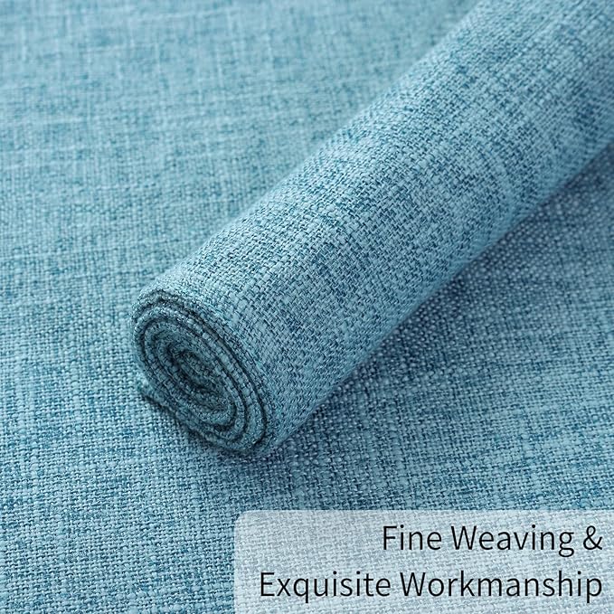 Homaxy Cloths Placemats for Dining Table Set of 4, Heat Resistant Washable Cotton Linen Blend Table Mats, Easy to Clean Place Mats for Indoor Outdoor Party Kitchen Decoration, 13" x 19", Aqua