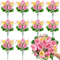 Olgaa 12 Bundles Peonies Artificial Flowers Fake Peony Bouquet Faux Peonies Flowers Bulk with Stems Flower Balls for Centerpiece Table Decorations Wedding Bridal Floral Arrangement (Pink)