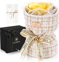 Eternal Love Ceramic Flower Bouquet - Handmade Yellow Ceramic Blossoms with Fragrance, The Perfect Luxury Gift Box for Her Anniversary/Birthday/Mother’s Day/Christmas, Includes Greeting Card