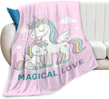 Unicorn Blanket Cute Unicorn Throw Blanket Magical Love Soft Cozy Fleece Fuzzy Stuffed Plush Flannel Animal Gifts for Girls Women Boys Kids Adults 40''x50''